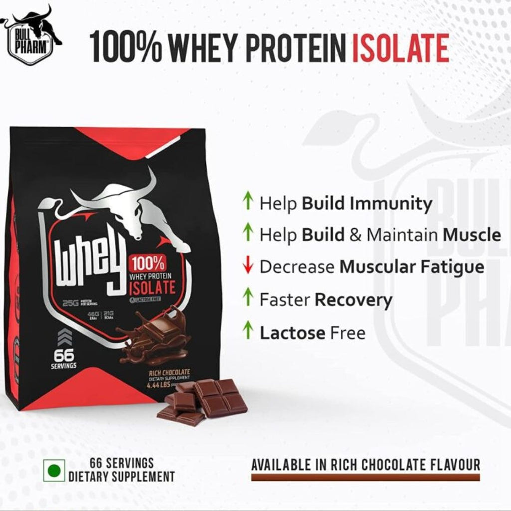 Bullpharm Whey Protein Isolate – 4.44lbs - RICH CHOCOLATE
