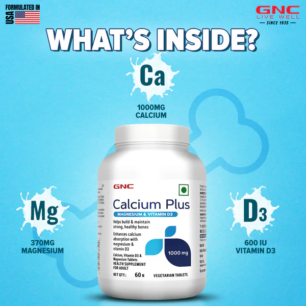 Calcium Supplement GNC Calcium Plus 1000 mg Bone Health
