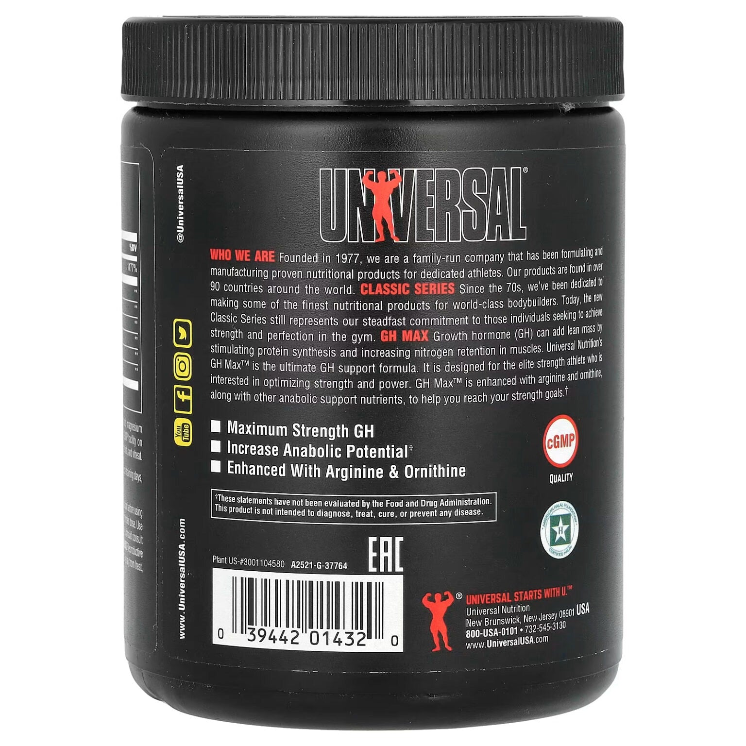 Universal Nutrition GH Max -180 Tablet