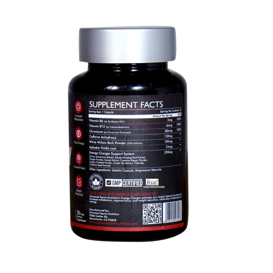 Universal Sports Nutrition – Energy Charger!- 30 Tablets