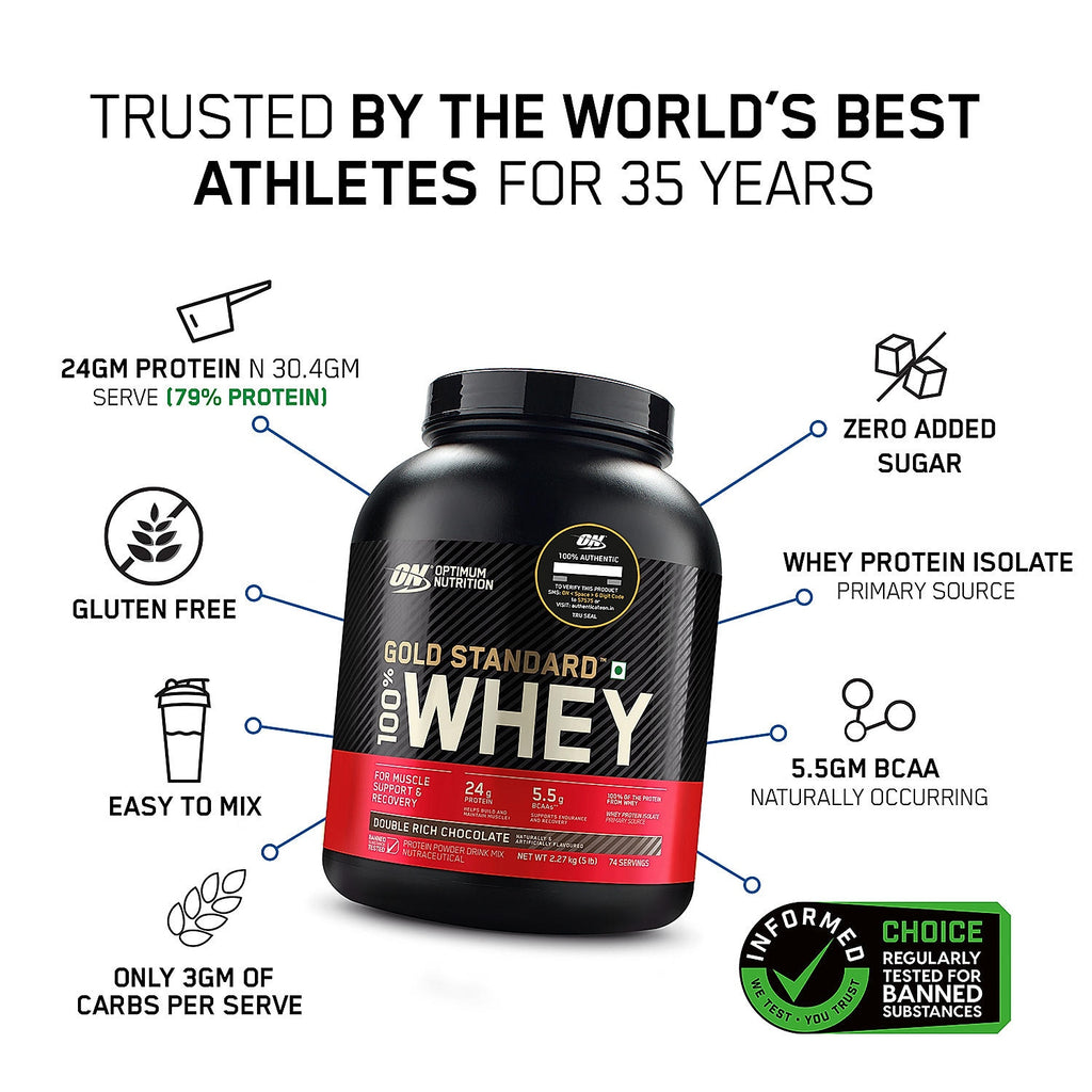 Optimum Nutrition Gold Standard 100% Whey Protein Powder | 5 lbs