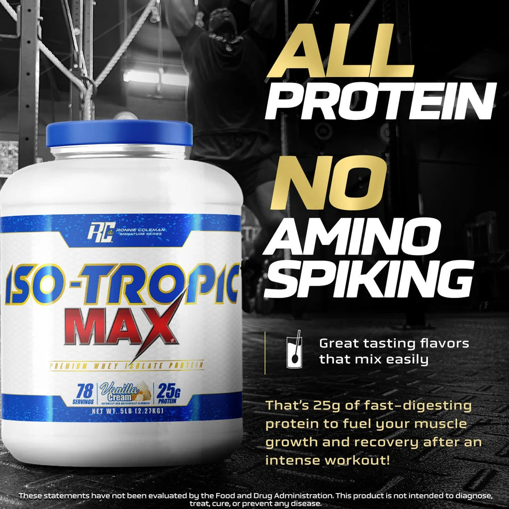 Ronnie Coleman Iso-Tropic Max Whey Isolate Protein 5lbs - German Chocolate Cake
