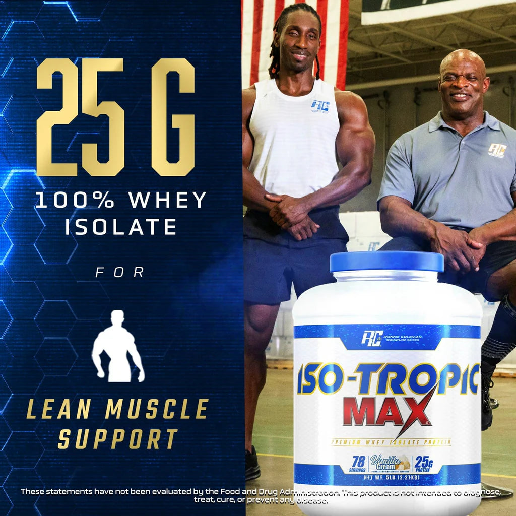 Ronnie Coleman Iso-Tropic Max Whey Isolate Protein 5lbs - German Chocolate Cake