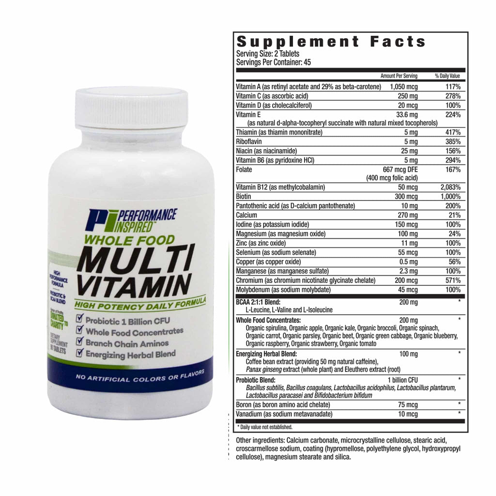 Whole Food Multivitamin Tablets | Daily Energy & Immunity
