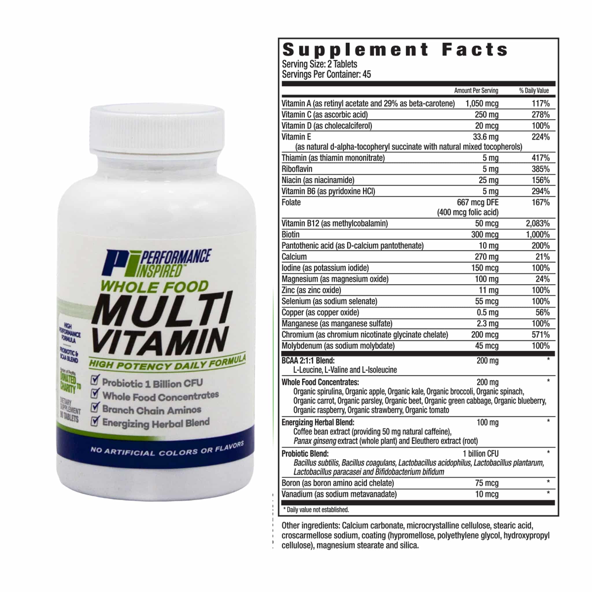Whole Food Multivitamin Tablets | Daily Energy & Immunity