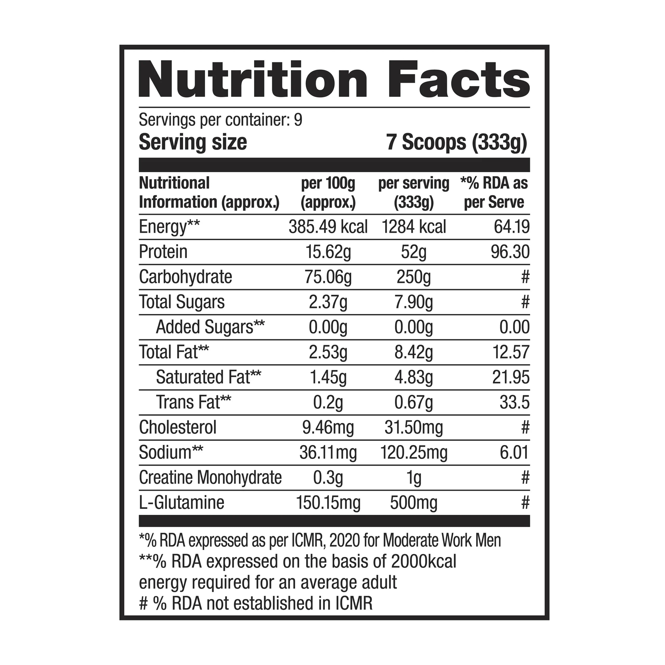 LABRAD Mass Gainer Chocolate 3kg for Weight Gain