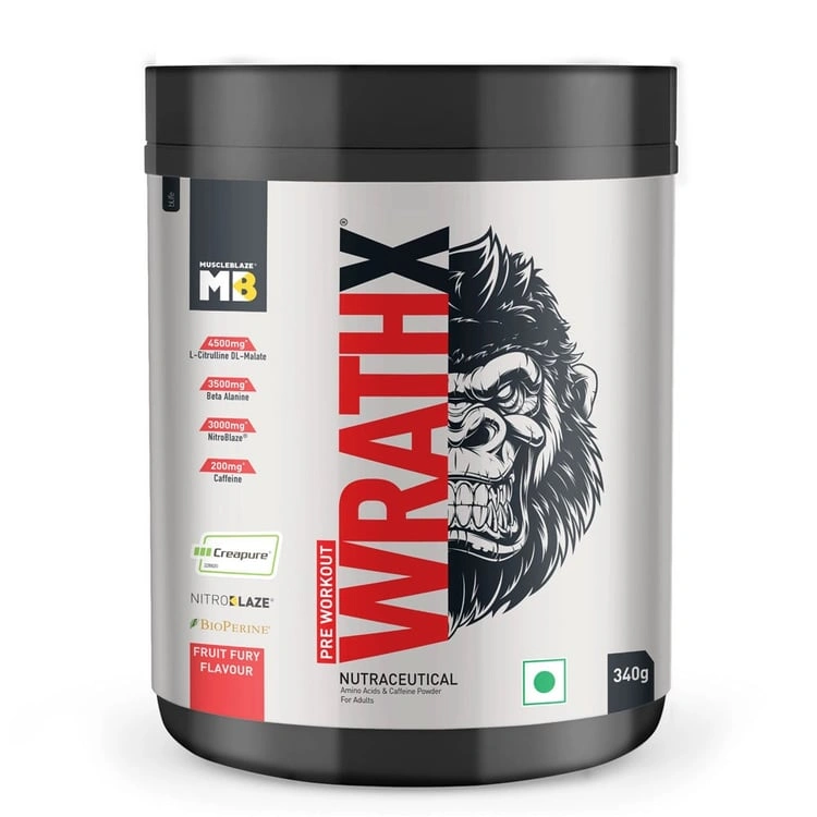 WrathX Pre Workout Supplement for Energy Focus and Endurance