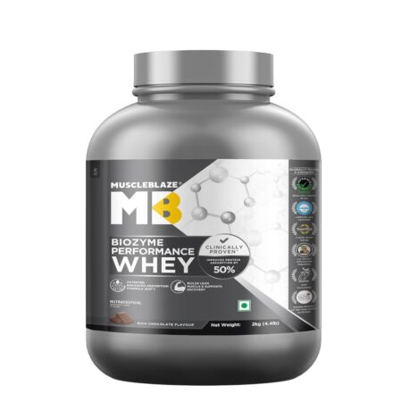 MuscleBlaze Biozyme Performance Whey Protein Powder (2kg / 4.4lbs)