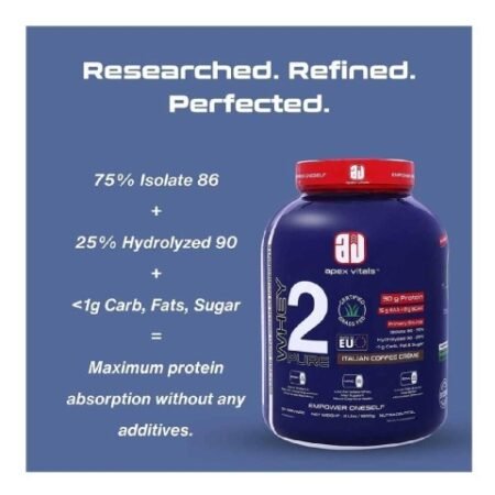 Apex Vitals Whey 2 Pure (Whey Protein Isolate 4LB)