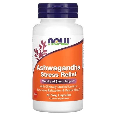 NOW Ashwagandha Stress Relief, 60 Veg Capsules